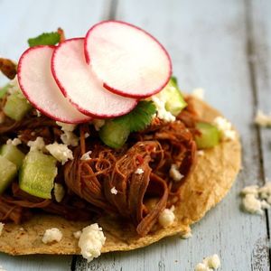 Chile-Braised Brisket Tostadas