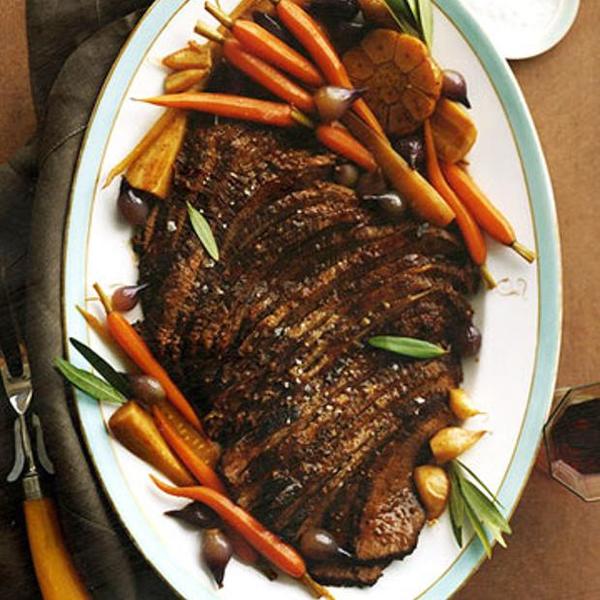 Braised Brisket With Carrots, Garlic, And Parsnips