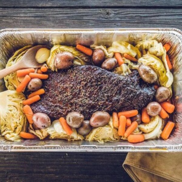 Beer-Braised Corned Beef and Cabbage