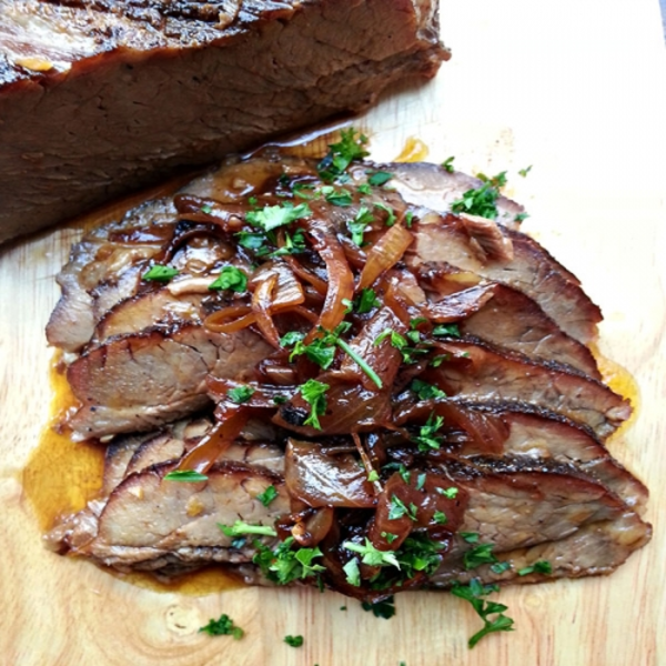 Beer-Braised Brisket with Onion Jam