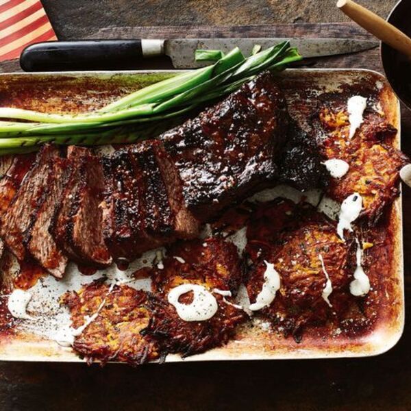 Barbecued brisket with maple bourbon glaze