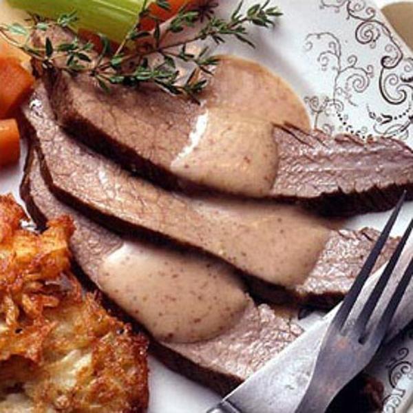 Brisket With Stone-Ground Mustard Sauce