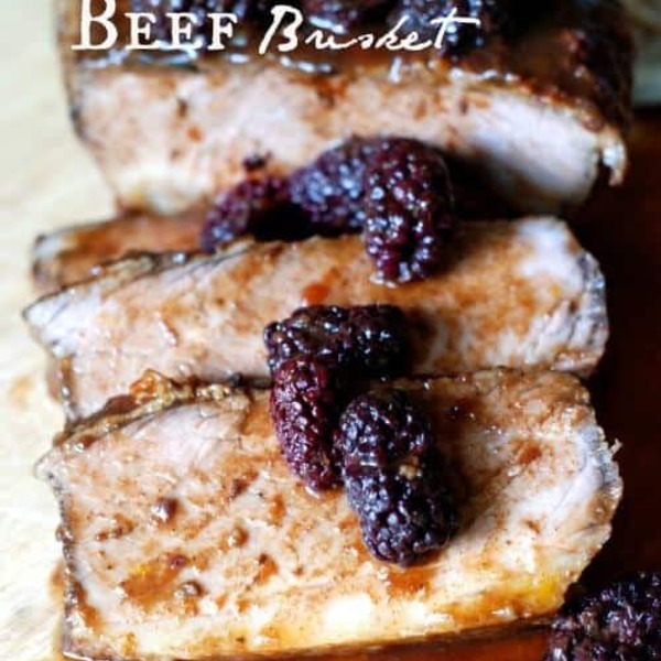 Crockpot Beef Brisket in Balsamic Blackberry Sauce