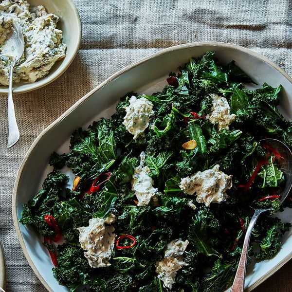 Yotam Ottolenghi & Ramael Scully’s Burnt Green Onion Dip With Curly Kale