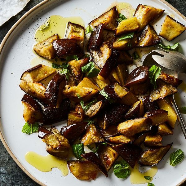 Warm Eggplant & Mint Salad