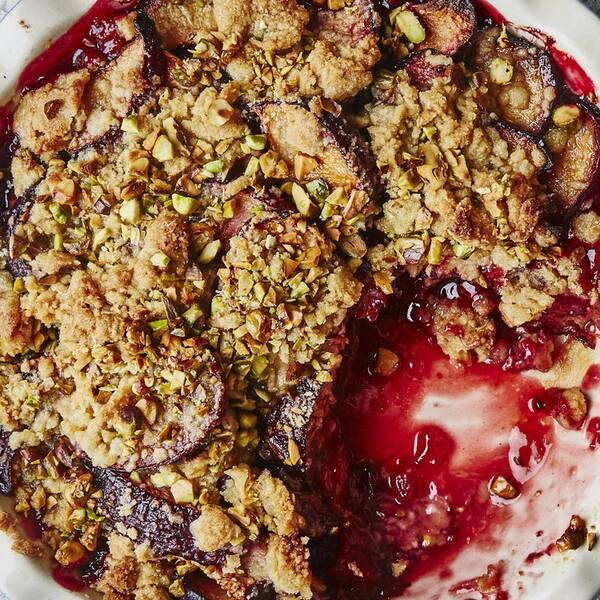 Plum-Cardamom Crumble