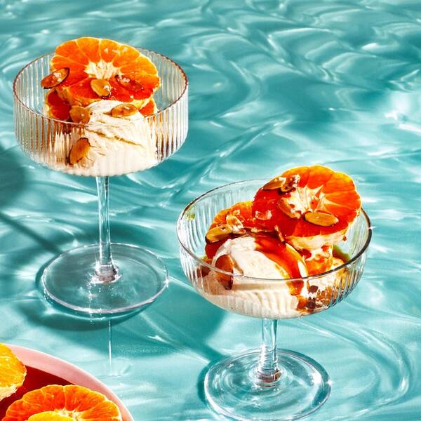 Citrus Caramel Sundaes With Toasted Almonds