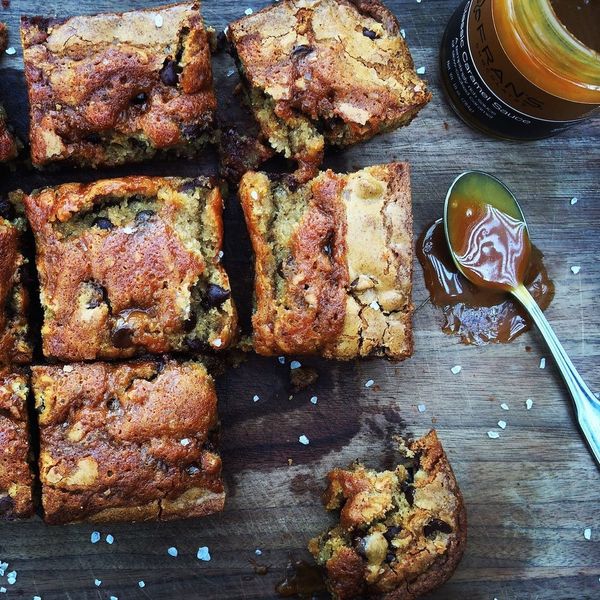 { salted caramel + brown butter blondies }